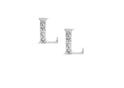 Rhodium Plated | Alphabet Earrings